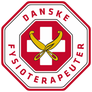 Logo for Danske Fysioterapeuter med rødt kors